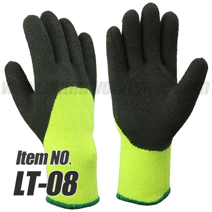 7G Terry 3/4 (half) Latex Wrinkle Cold-resistant Coated Work Glove for Cold storage